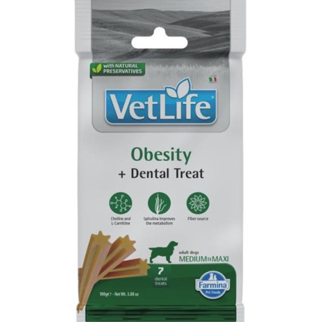 Vet Life Dog Dental Snack Obesity Adult M&L 100g