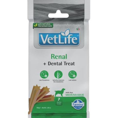 Vet Life Dog Dental Snack Renal Adult M&L 100g