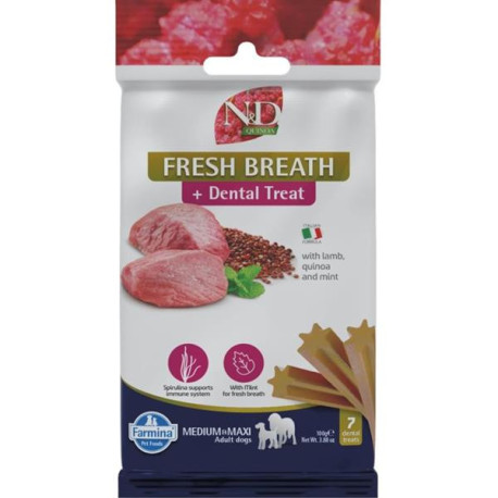 N&D QUINOA Dog Dental Snack Fresh Breath M&L 100g