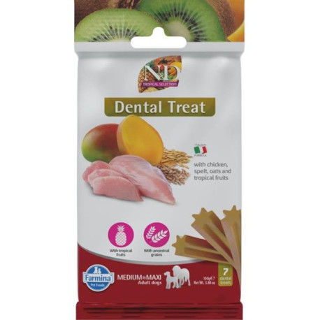 N&D TROPICAL Dog Dental Snack Chicken M&L 100g