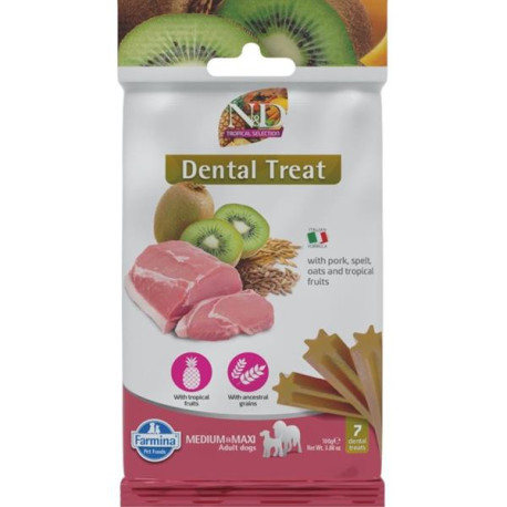 N&D TROPICAL Dog Dental Snack Pork M&L 100 g