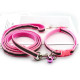 Sada obojek s vodítkem pro štěně sv.růžová reflex