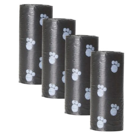 Sáčky na psí exkrementy náhradní role 4ks černá