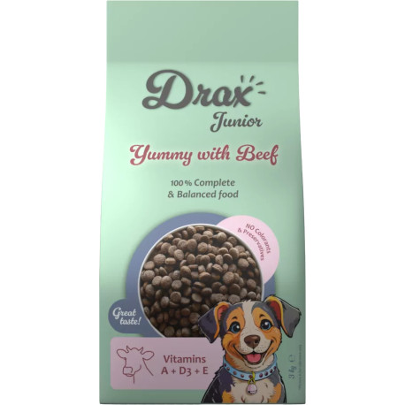 Krmivo Drax Junior s hovězím 3kg