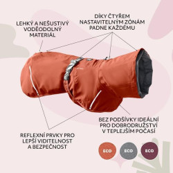 Obleček Hurtta Mudventure Coat ECO skořicový 45