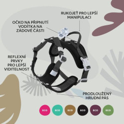 Postroj Hurtta Weekend Warrior II ECO černý 55-70