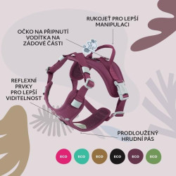 Postroj Hurtta Weekend Warrior II ECO lilkový 45-60