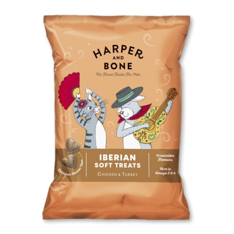 Harper and Bone Dog Iberian S.Treats Chick.&Turkey 90g