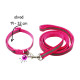 Sada obojek s vodítkem pro štěně tm.růžová reflex