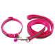 Sada obojek s vodítkem pro štěně tm.růžová reflex