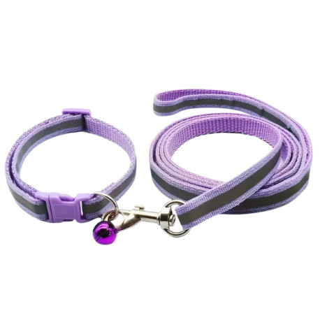 Sada obojek s vodítkem pro štěně fialová reflex