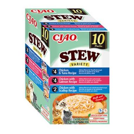 Churu Cat BOX Stew Chic.Tuna&Chic.Salm&Chic.Scal10x40g