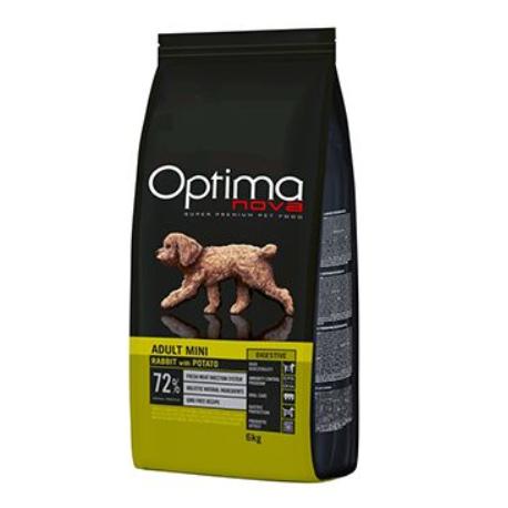 Optima Nova Dog GF Adult Mini Digestive Rabbit & Pot.6kg