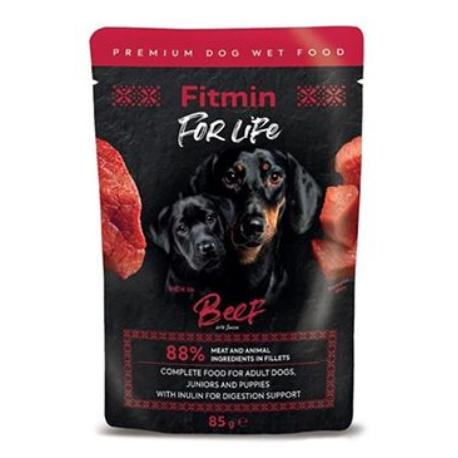 Fitmin For Life dog Hovězí s inulinem kapsa 85g