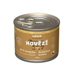 Louie Dog konz. Hovězí s rýží a prebiotiky 200g