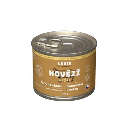 Louie Dog konz. Hovězí s rýží a prebiotiky 200g