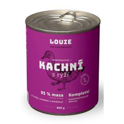 Louie Dog konz. Kachní s rýží a prebiotiky 800g