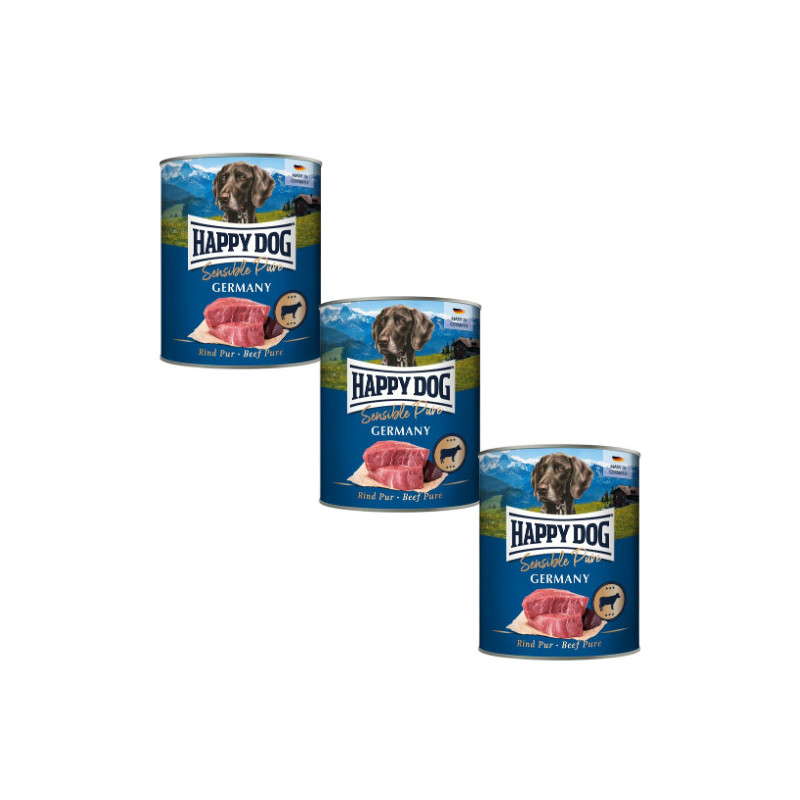 Happy Dog konz. Rind Pur Germany hovězí 3x800g
