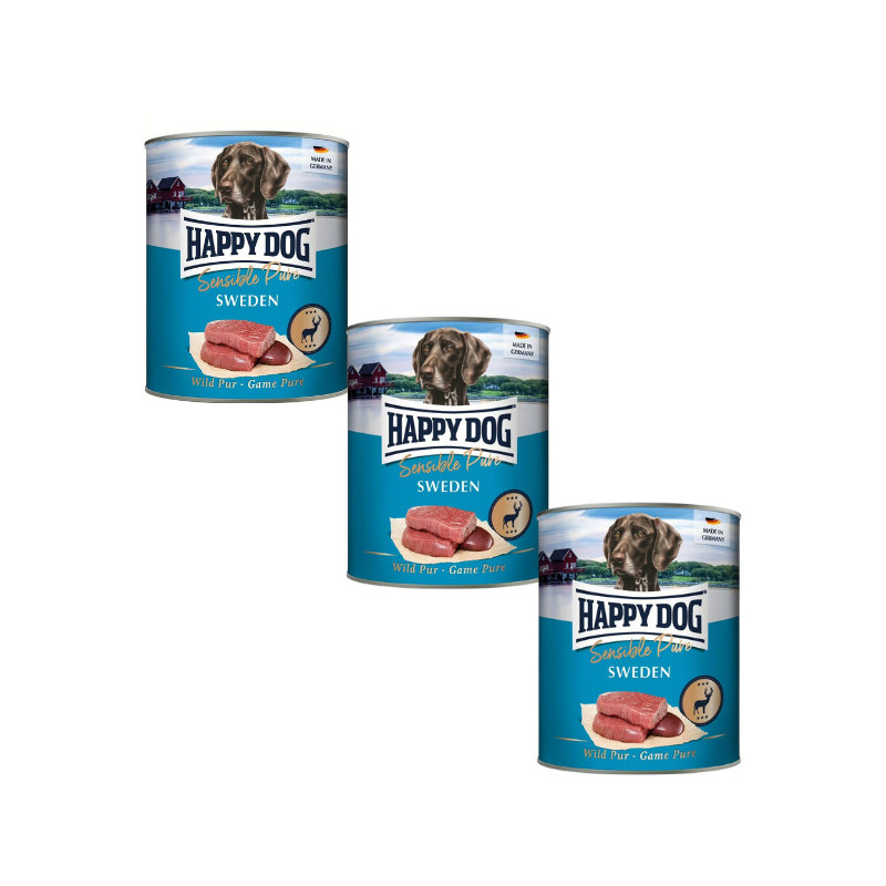 Happy Dog konz. Wild Pur Sweeden zvěřina 3x800g