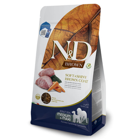 N&D BROWN DOG Adult M&L Lamb& Spirulina&Carrot 2kg