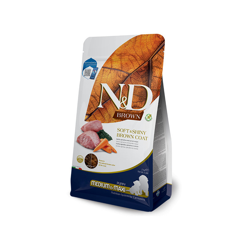 N&D BROWN DOG Puppy M&L Lamb& Spirulina&Carrot 2kg