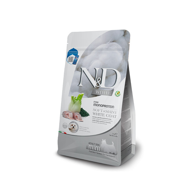 N&D WHITE DOG Adult Mini Sea Bass&Spirulina&Fenn 2kg