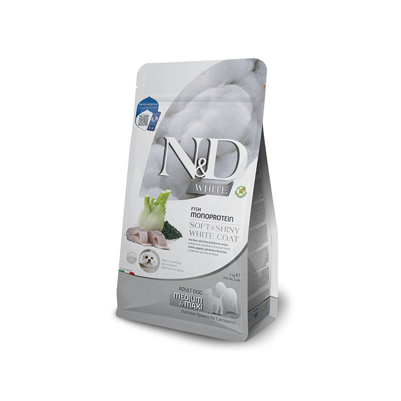 N&D WHITE Dog Adult M&L Sea Bass 7kg