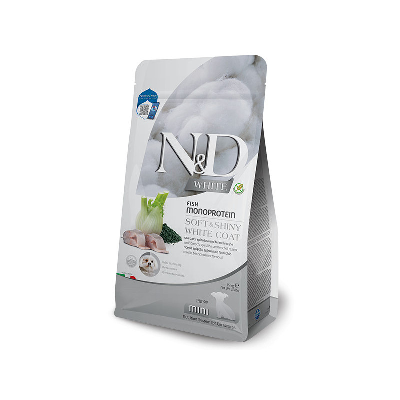 N&D WHITE Dog Puppy Mini Sea Bass 1,5kg