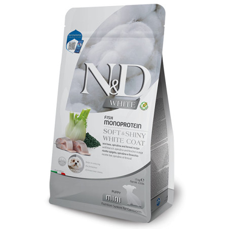 N&D WHITE Dog Puppy Mini Sea Bass 1,5kg