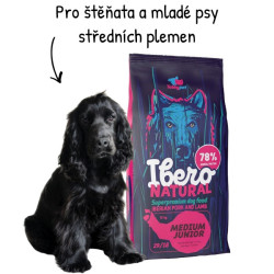 Ibero NATURAL dog Medium Junior Pork&Lamb 12kg