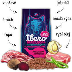 Ibero NATURAL dog Medium Junior Pork&Lamb 12kg