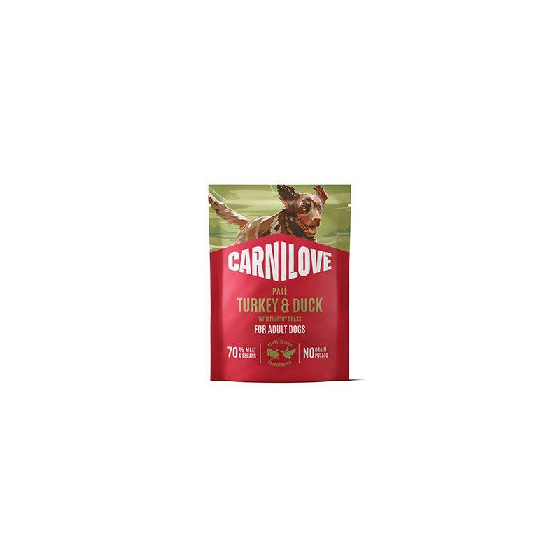Carnilove Dog Pouch Paté Turkey&Duck+Timothy  300g