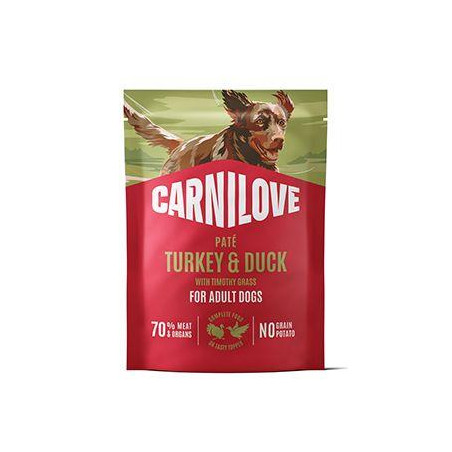 Carnilove Dog Pouch Paté Turkey&Duck+Timothy  300g