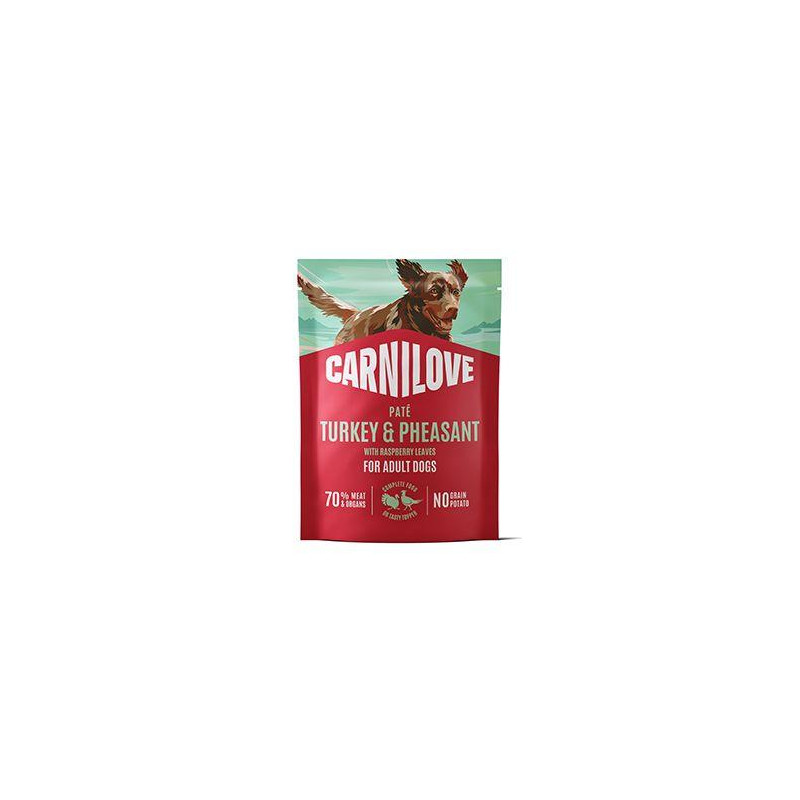 Carnilove Dog Pouch Paté Turkey&Pheas.+Rasp. 300g