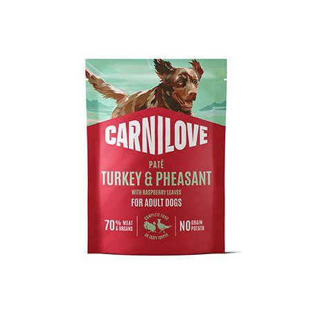Carnilove Dog Pouch Paté Turkey&Pheas.+Rasp. 300g