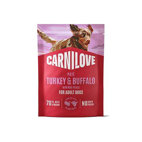 Carnilove Dog Pouch Paté Turkey&Buffalo+Rose 300g