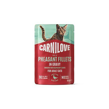 Carnilove Cat Pouch Gravy Pheasant+Rasp.Leaves 85g