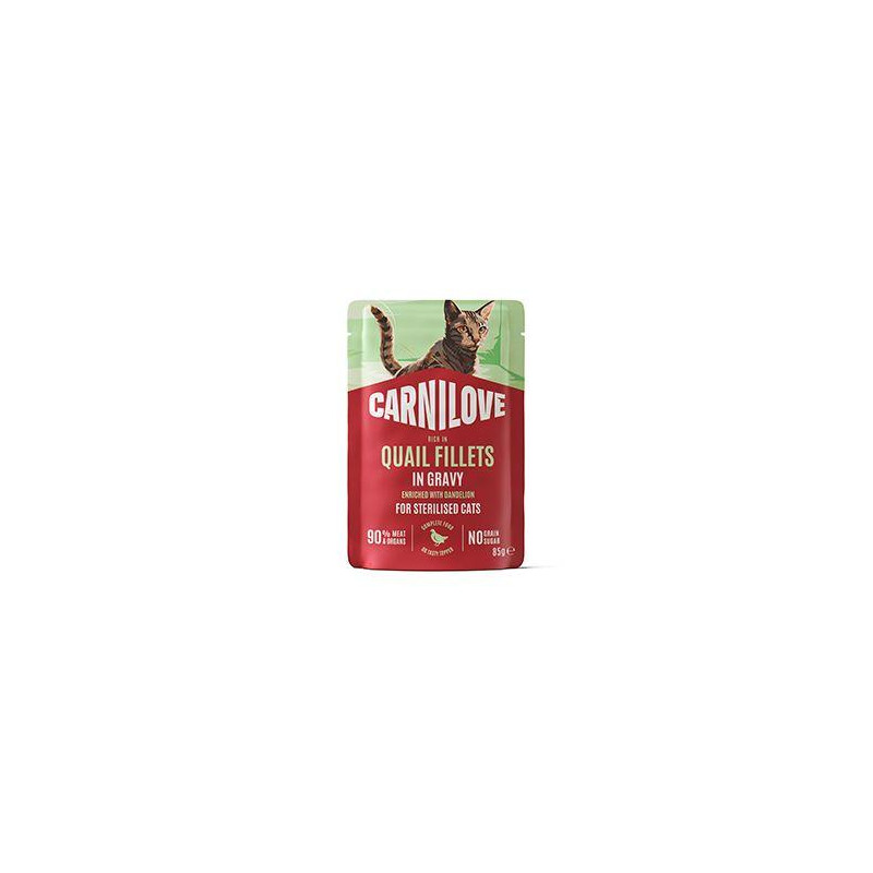 Carnilove Cat Pouch Gravy Quail+Dandelion 85g