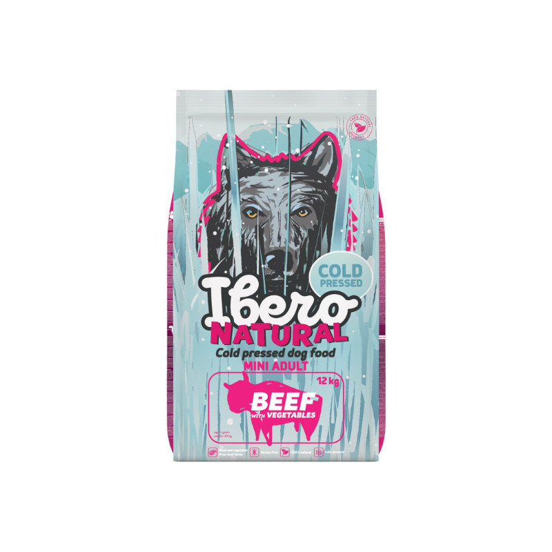 Ibero NATURAL dog Adult S COLD PRESSED beef 12kg