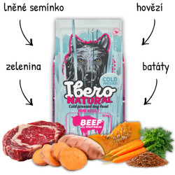 Ibero NATURAL dog Adult S COLD PRESSED beef 12kg