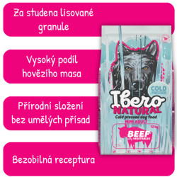Ibero NATURAL dog Adult S COLD PRESSED beef 12kg