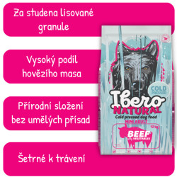 Ibero NATURAL dog Adult S COLD PRESSED beef 12kg