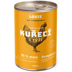 Louie Dog konz. Kuřecí s rýží a prebiotiky 1200g