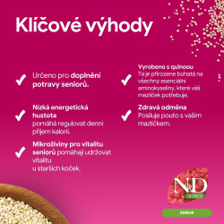 N&D QUINOA Cat Cream pamlsek Senior Chicken&Tuna 60g