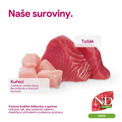 N&D QUINOA Cat Cream pamlsek Senior Chicken&Tuna 60g