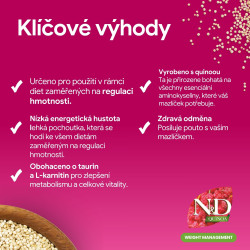 N&D QUINOA Cat Cream pamlsek Weight Chick.&Tuna 60g