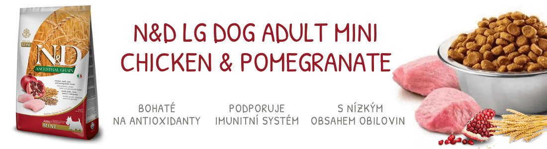 N&D LG DOG Adult Mini Chicken & Pomegranate 7kg