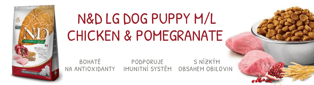 N&D LG DOG Puppy M/L Chicken & Pomegranate 12kg