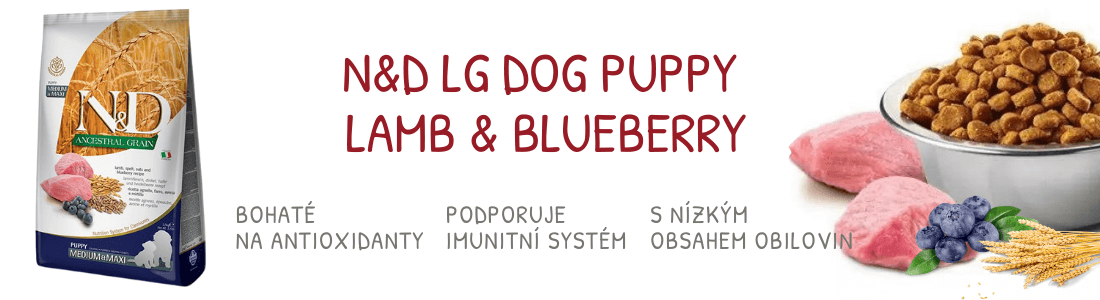 N&D LG DOG Puppy M/L Lamb & Blueberry 12kg