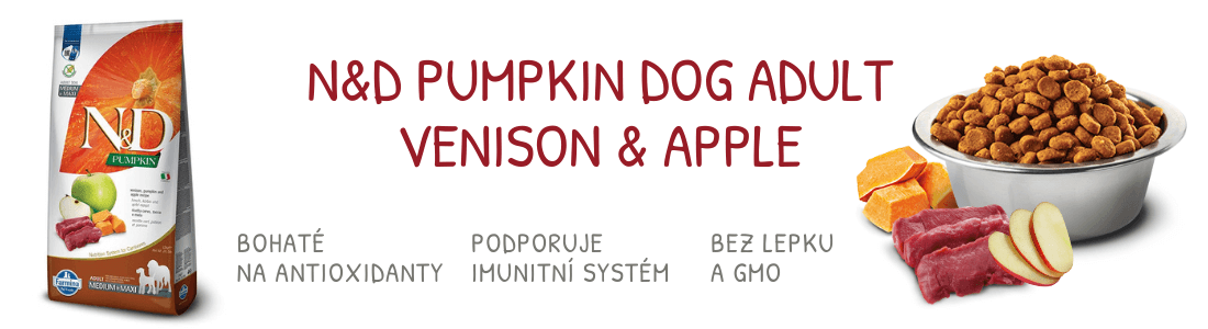 N&D Pumpkin DOG Adult M/L Venison & Apple 12kg